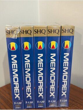 MEMOREX SHQ T-120 Video Tapes for recording. 5 pack - Sealed  Blank VCR Tapes